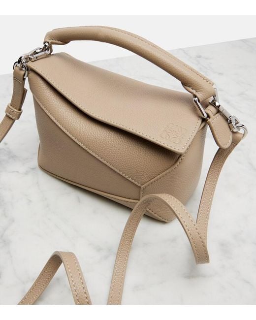 Loewe Metallic Puzzle Edge Mini Leather Top-Handle Bag
