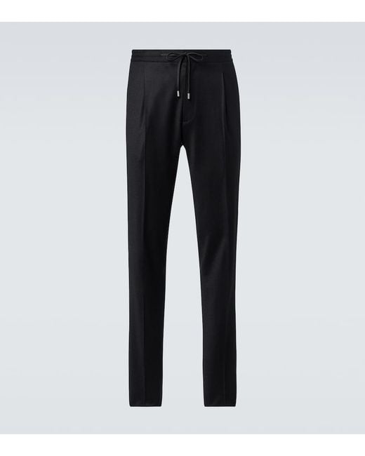 Lardini Black Wool And Cashmere Pants for men