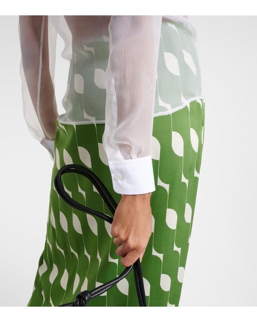Dries Van Noten White Silk And Cotton Shirt