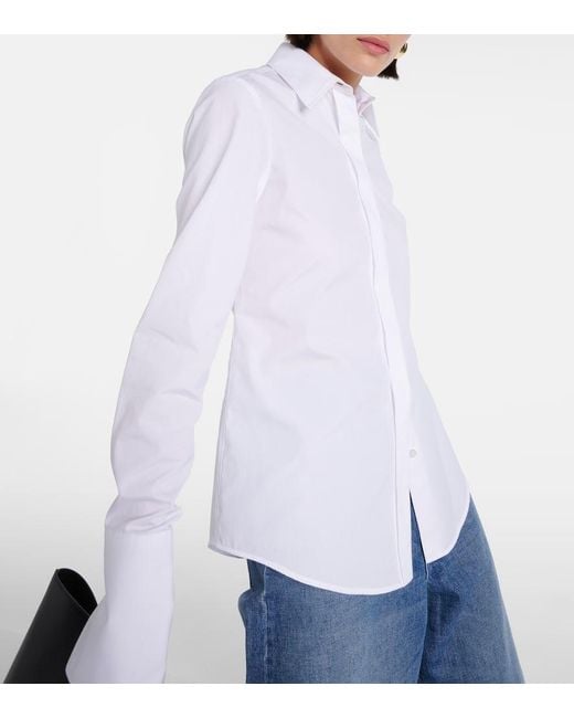 Camisa Oste de popelin de algodon Sportmax de color White