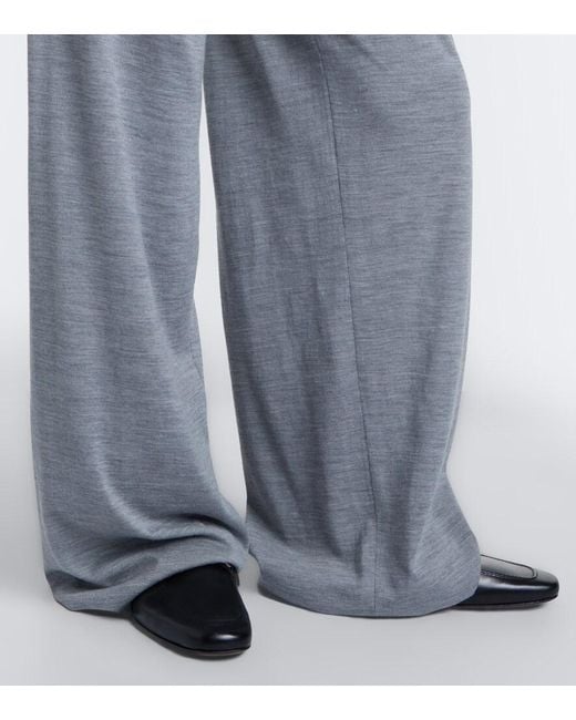 Gucci Gray Wool And Silk Wide-Leg Pants
