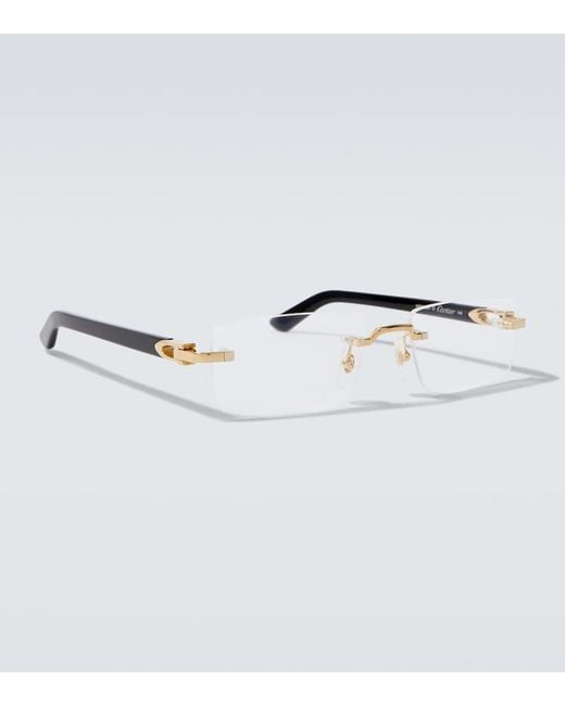 Cartier Metallic Signature C De Cartier Rectangular Glasses for men