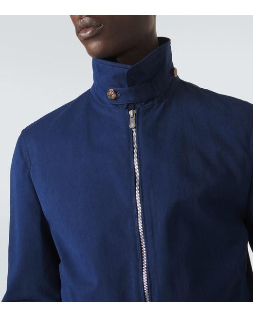 Brunello Cucinelli Blue Technical Blouson Jacket for men