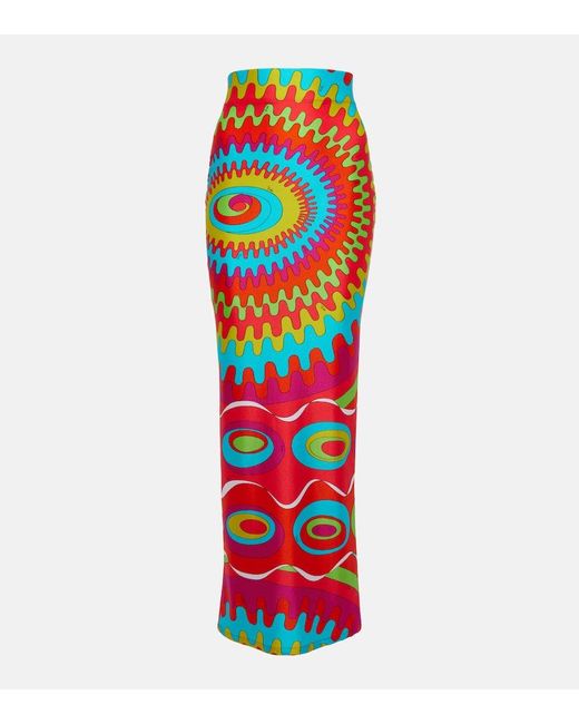 Emilio Pucci Red Bersaglio Maxi Skirt