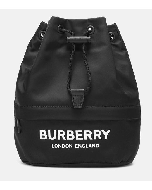 Burberry Black Phoebe Mini Nylon Bucket Bag