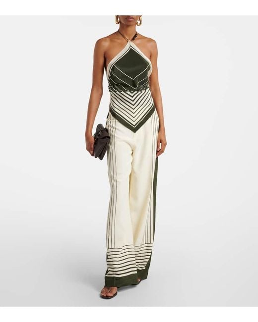 Sir Natural Leilana Crepe De Chine Wide-Leg Pants