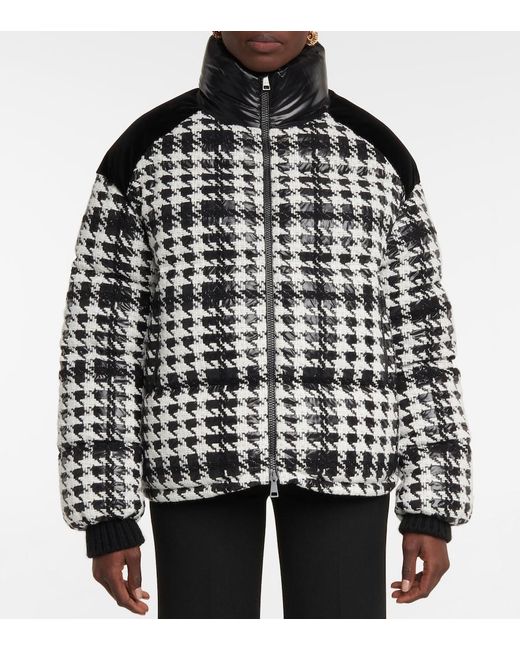 Moncler Black Erine Checked Puffer Jacket