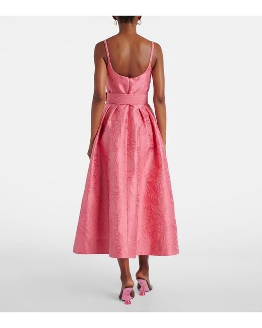 Rebecca Vallance Pink Petra Floral Jacquard Cocktail Dress