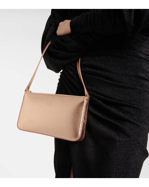 Christian Louboutin Natural Loubila Metallic Leather Shoulder Bag
