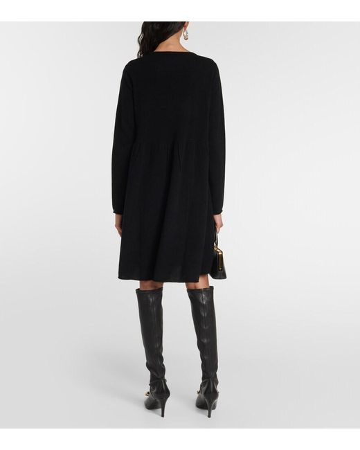 Jardin Des Orangers Black Wool And Cashmere Minidress