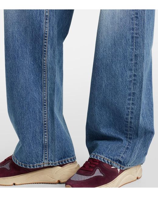 SLVRLAKE Denim Blue Cassie Faded Wide-Leg Jeans
