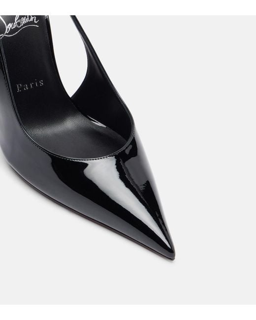 Christian Louboutin Black Miss Z Patent Leather Slingback Pumps