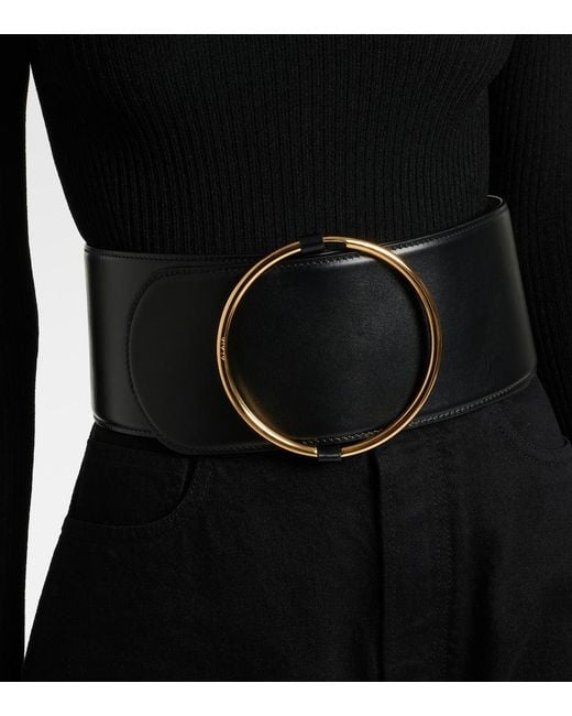 Alaïa Black Ring Leather Belt