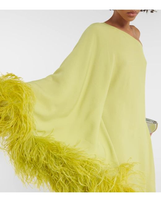 Vestido de fiesta Ubud con plumas ‎Taller Marmo de color Yellow