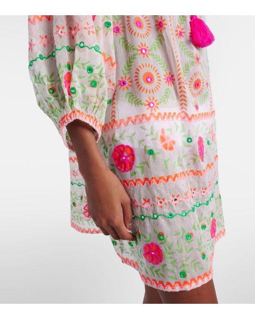Juliet Dunn Multicolor Printed Cotton Beach Dress