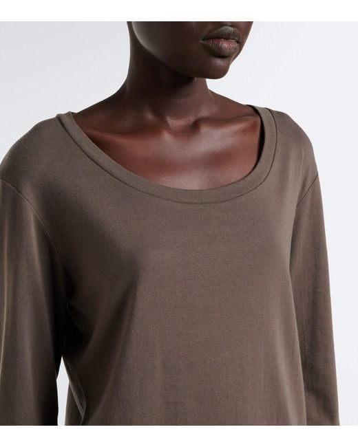 The Row Brown Kalto Cotton Jersey Top