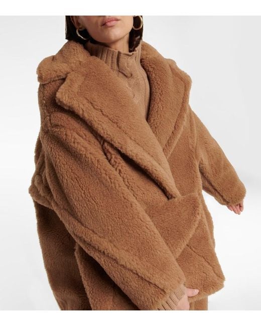 Abrigo Teddy Bear Icon de pelo y seda Max Mara de color Brown