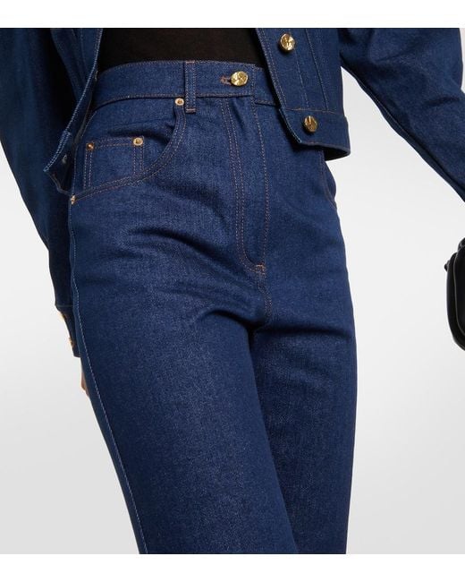 Nina Ricci Blue High-Rise Flared Jeans