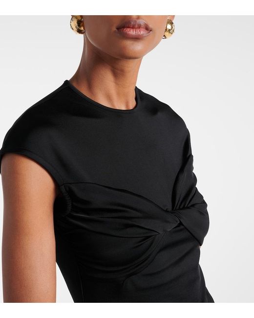 TOVE Black Paola Twist-Detail Jersey Top