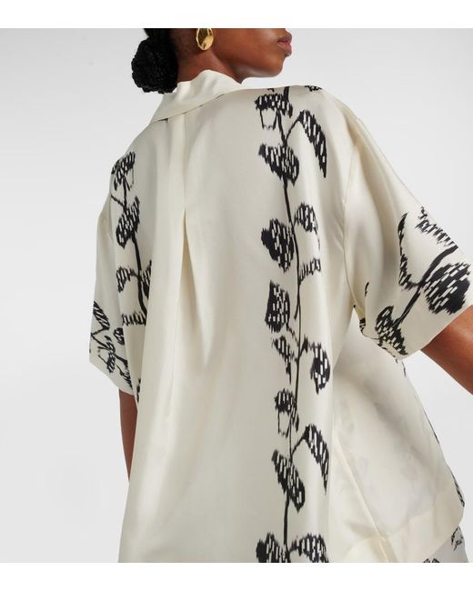 Asceno Natural Montauk Silk Twill Bowling Shirt