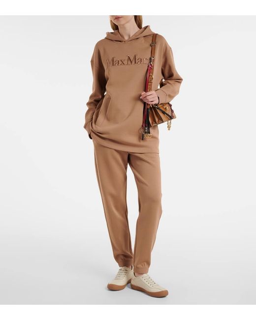 Pantalones Deportivos Violino En Mezcla De Algodon Max Mara de color Brown