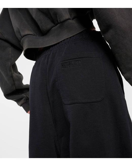 Vetements Black High-rise Cotton-blend Wide-leg Pants