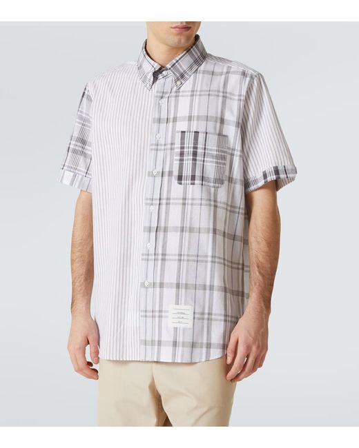 Thom Browne White Mix-Pattern Cotton Shirt for men