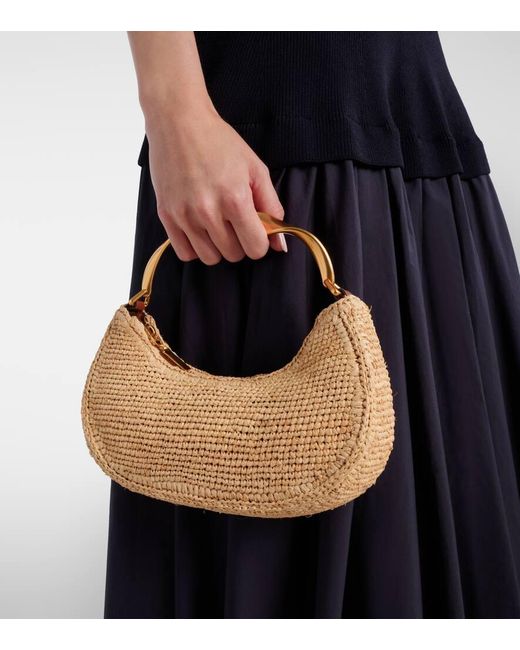 Jonathan Simkhai Metallic Nixi Mini Raffia Tote Bag