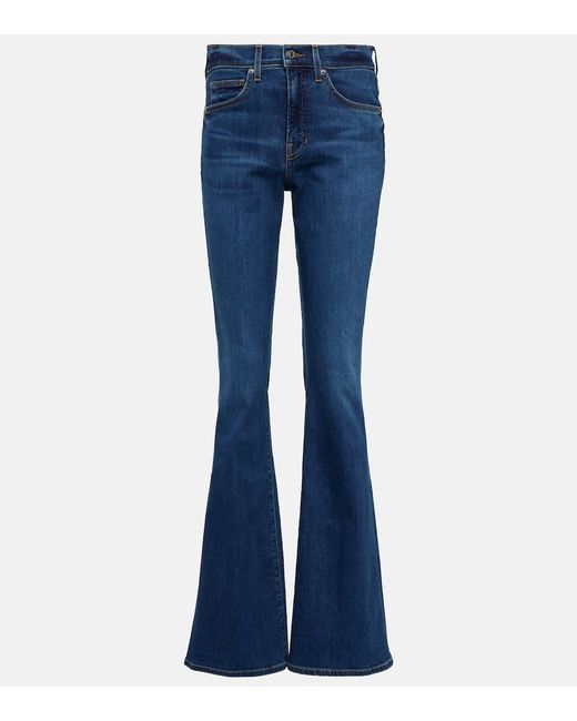Veronica Beard Blue Beverly High-Rise Flared Jeans