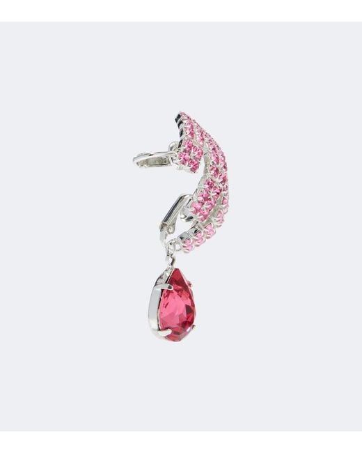 Magda Butrym Pink Crystal-Embellished Drop Earrings