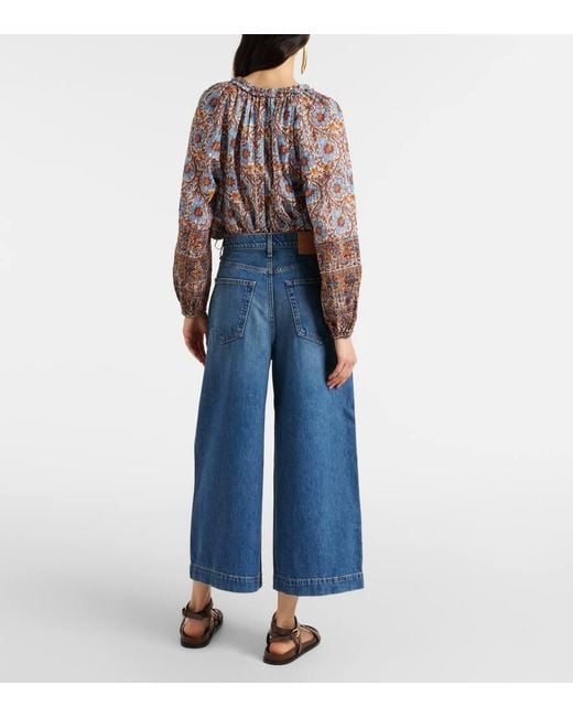 Ulla Johnson Blue Wide-Leg Jeans April