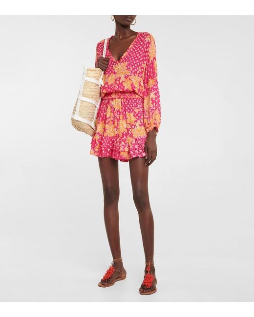 Poupette Red Ilona Printed Minidress
