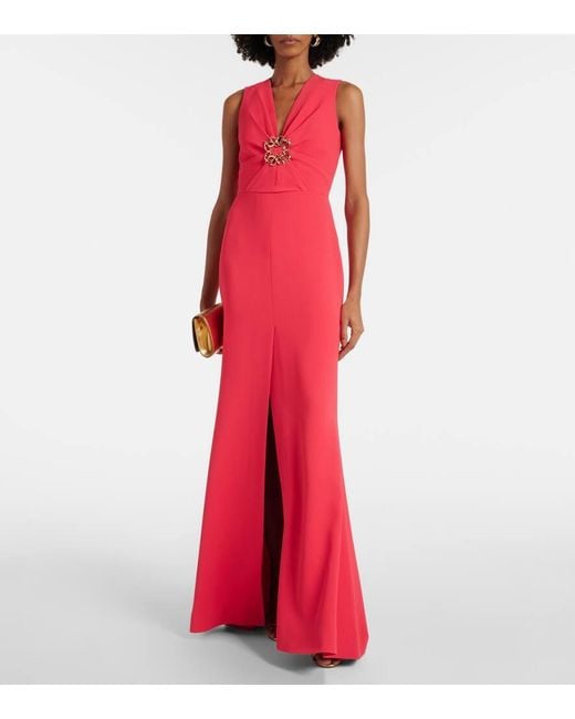 Robe Longue A Ornements Elie Saab en coloris Red