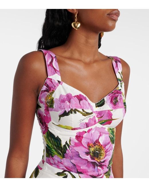 Dolce & Gabbana Pink Top With Floral Pattern