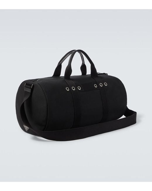 Prada Black Canvas Duffel Bag for men