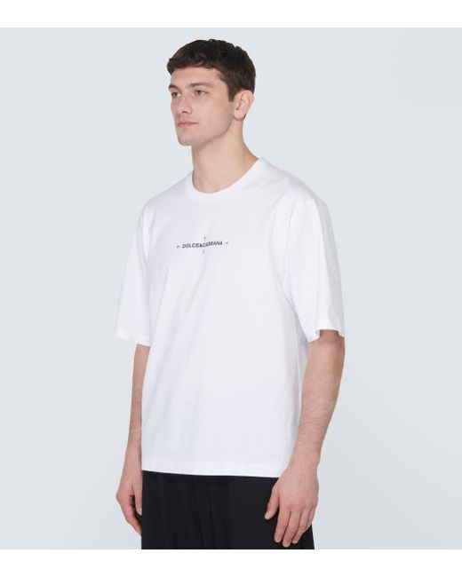 Dolce & Gabbana White Logo Cotton Jersey T-shirt for men
