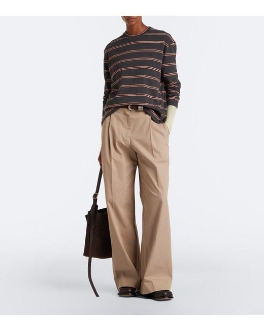 Jil Sander Black Striped Cotton T-Shirt