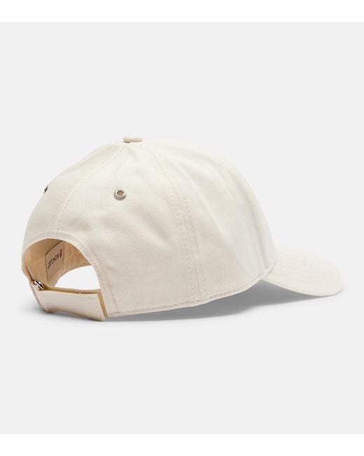 Moncler Natural Logo Cotton Baseball Cap