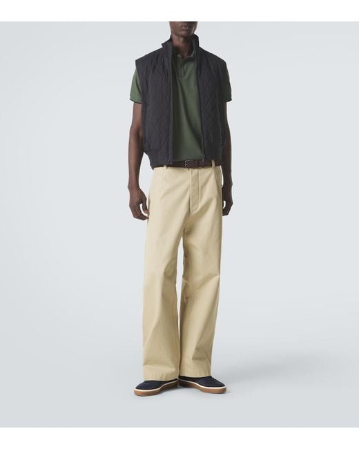 Loro Piana Green Brentwood Cotton-Blend Pique Polo Shirt for men