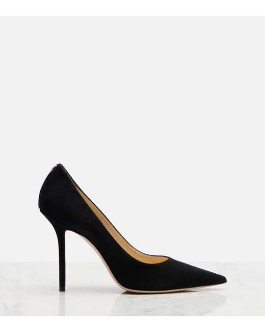 Jimmy Choo Black Love 100 Suede Pumps