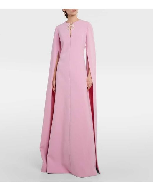 Elie Saab Pink Verzierte Robe aus Cady