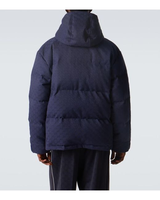 Gucci Blue Gg Canvas Down Jacket for men