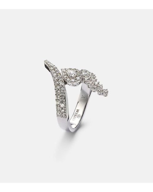 YEPREM White Y-Not 18Kt Ring With Diamonds