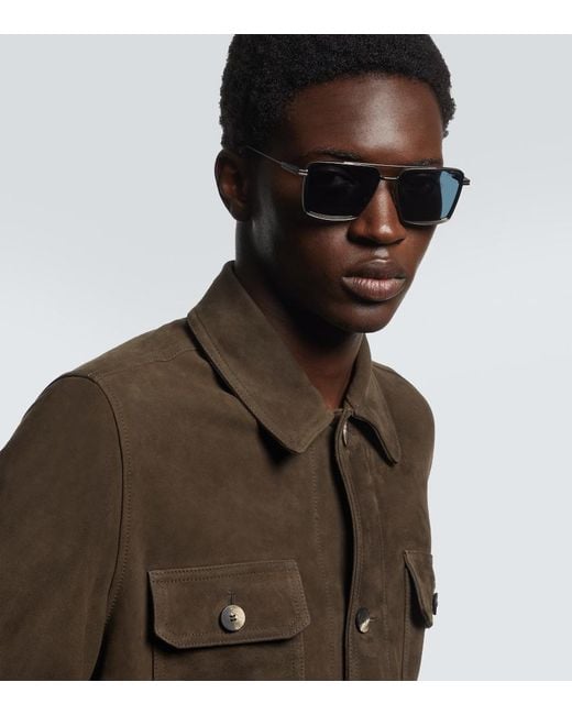 Zegna Blue Square Sunglasses for men