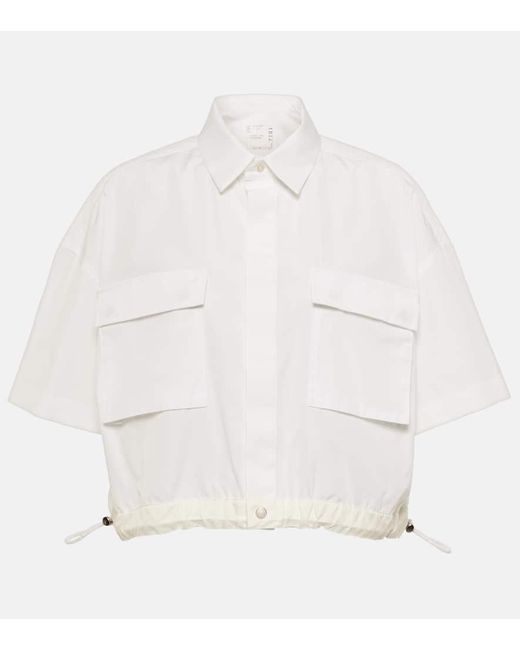 Camicia Thomas Mason in popeline di Sacai in White