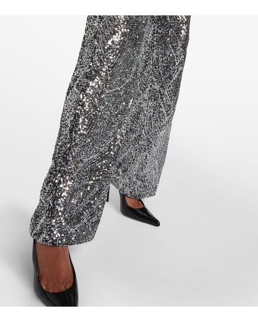 Blazé Milano Gray Fox Sequined Straight Pants