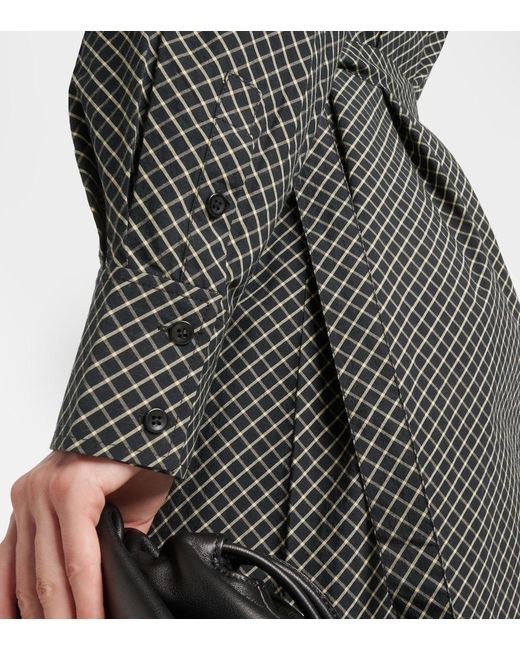Proenza Schouler Gray Label Lane Checked Cotton Wrap Dress