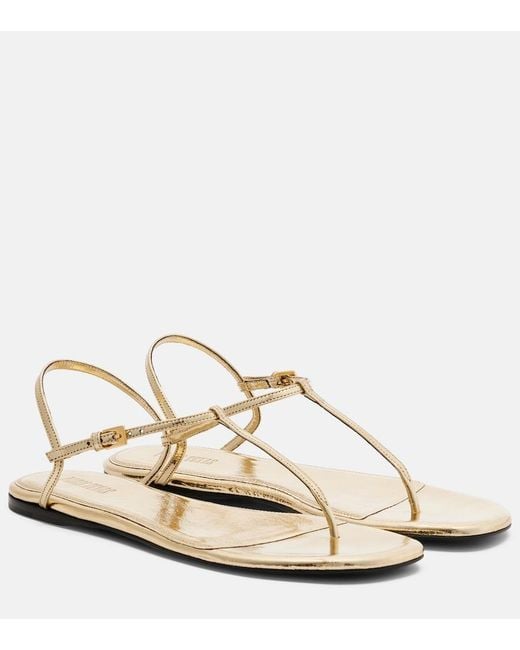 Paris Texas White Montecarlo Metallic Leather Thong Sandals