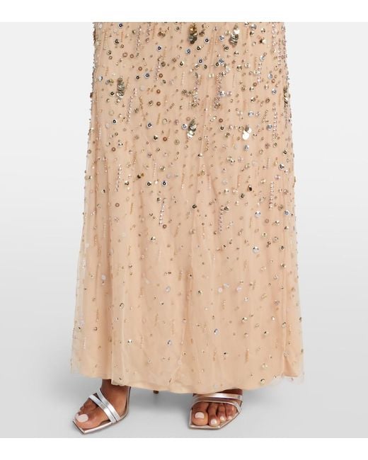 Jenny Packham Natural Sylvie Embellished Gown