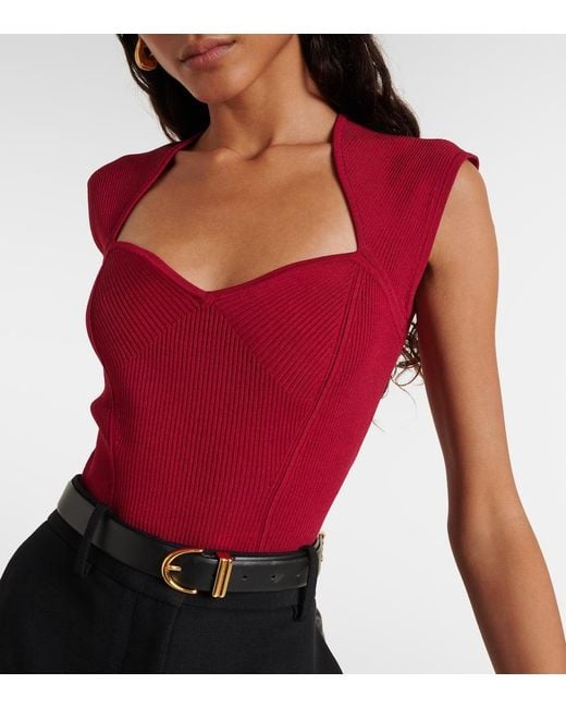 Jonathan Simkhai Red Barbara Bodysuit
